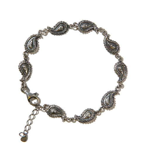 [#kk] paisley bracelet (silver)