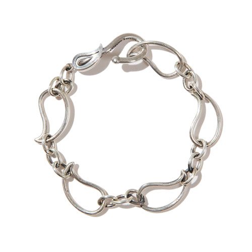 [#kk] Line paisley bracelet (silver)