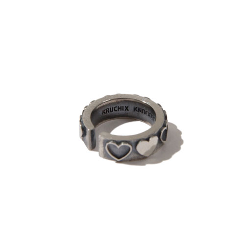 [#kk] Heart pattern single ear cuff (silver)